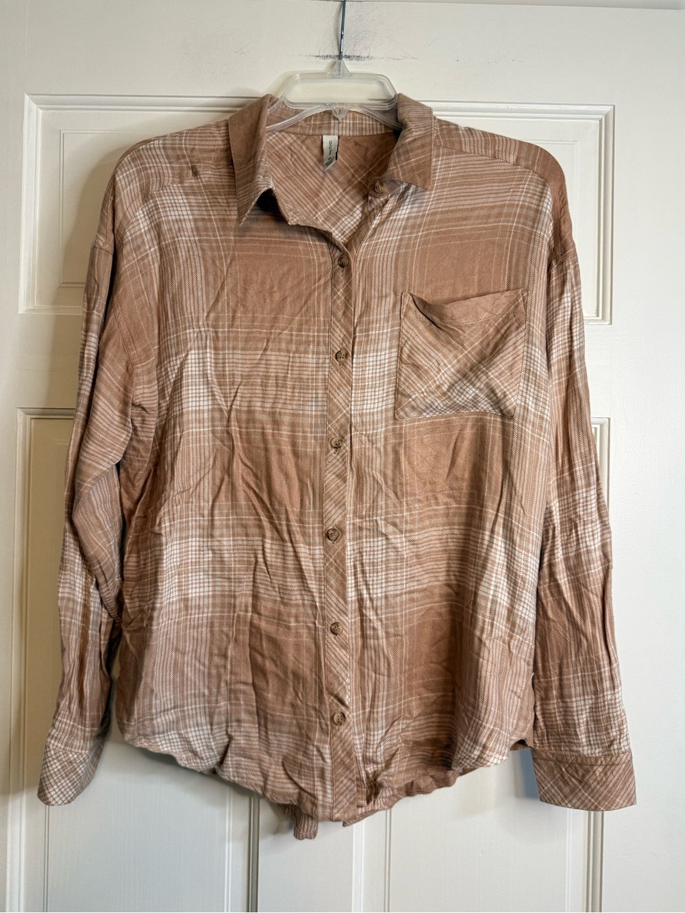Gentle Fawn Oversized Plaid Button-Down Tunic Shirt